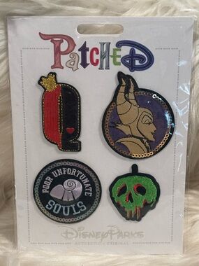Disney Parks - PatcheD - Villains - 4 pc -Villain Icons with Green Poison Apple